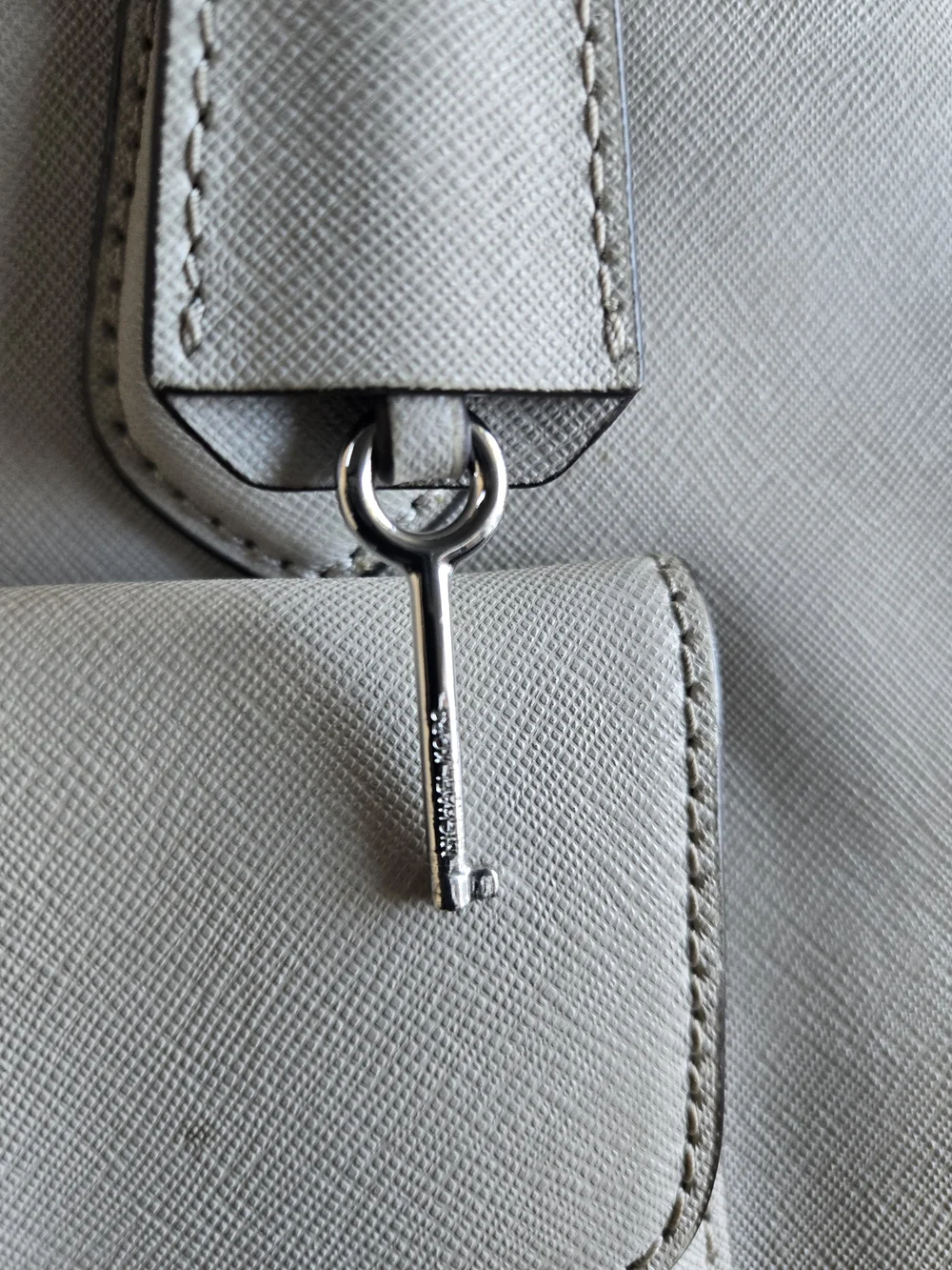 Grey Structured Top-Handle Satchel Bag
